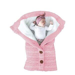 Infant Swaddle Blankets Soft Thick Fleece Knit Baby Stroller Wraps Newborn
